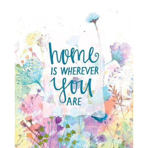 Home is Wherever You Are White Modern Wood Framed Art Print by Dogwood Portfolio