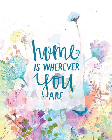 Home is Wherever You Are White Modern Wood Framed Art Print with Double Matting by Dogwood Portfolio