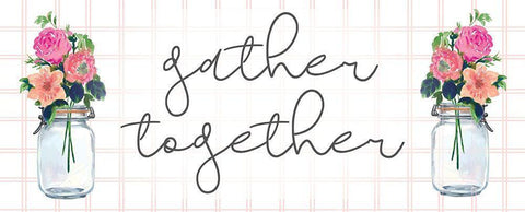 Gather Together White Modern Wood Framed Art Print with Double Matting by Dogwood Portfolio