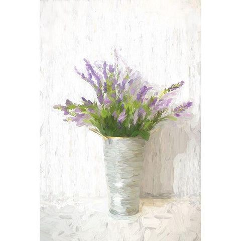 Lavender on White Gold Ornate Wood Framed Art Print with Double Matting by Dogwood Portfolio