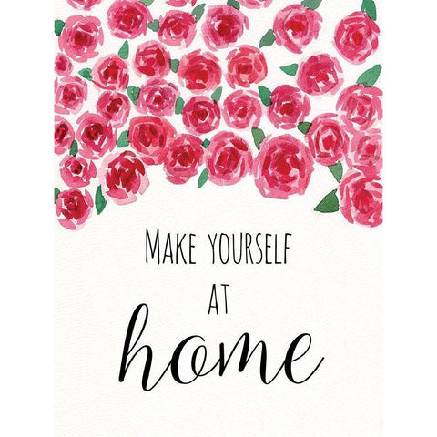 Make Yourself at Home White Modern Wood Framed Art Print by Dogwood Portfolio