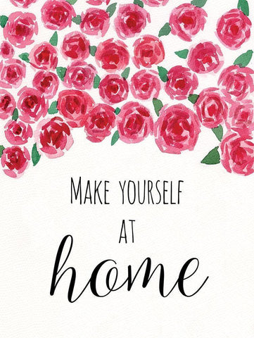 Make Yourself at Home White Modern Wood Framed Art Print with Double Matting by Dogwood Portfolio