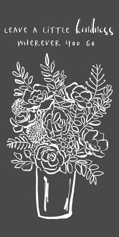 Leave a Little Kindness Black Ornate Wood Framed Art Print with Double Matting by Dogwood Portfolio