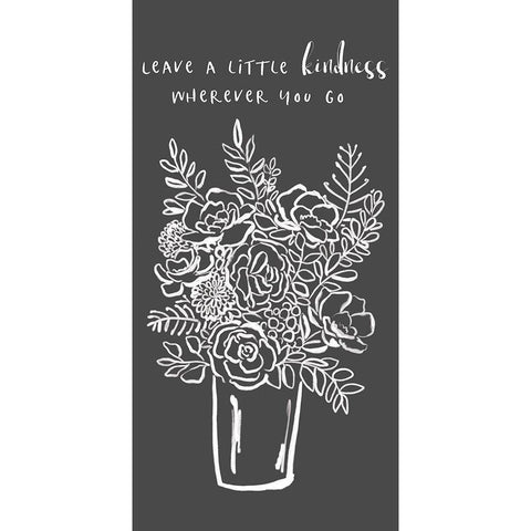 Leave a Little Kindness Black Modern Wood Framed Art Print with Double Matting by Dogwood Portfolio