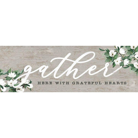 Gather Here with Grateful Hearts Gold Ornate Wood Framed Art Print with Double Matting by Dogwood Portfolio