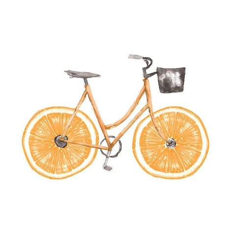 Orange Bike Black Modern Wood Framed Art Print with Double Matting by Dogwood Portfolio