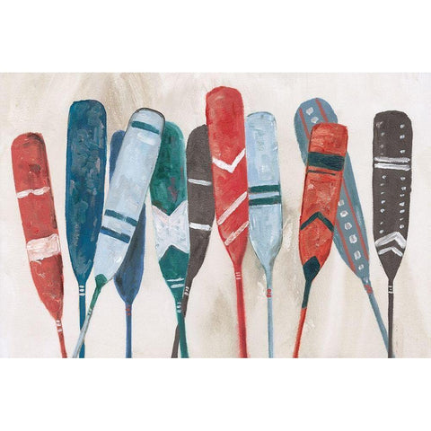 Pattern Paddles White Modern Wood Framed Art Print by Dogwood Portfolio