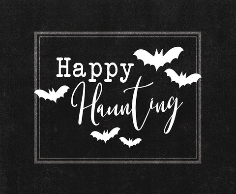 Happy Haunting I Black Modern Wood Framed Art Print by Dogwood Portfolio