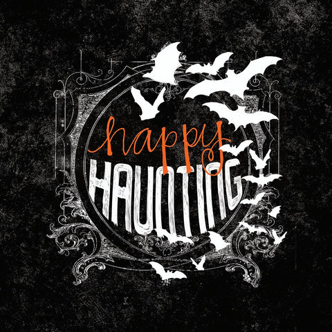 Happy Haunting II White Modern Wood Framed Art Print with Double Matting by Dogwood Portfolio