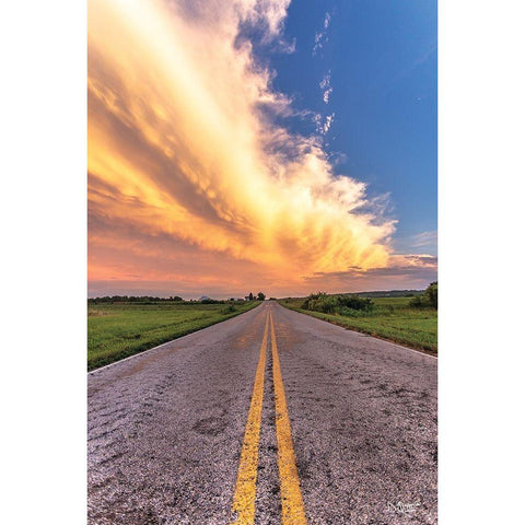 Road and Sky Meeting Black Modern Wood Framed Art Print by Quillen, Donnie