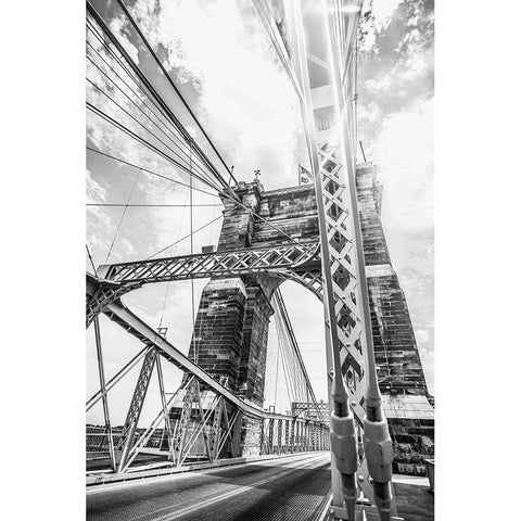 Bridge View I Black Modern Wood Framed Art Print with Double Matting by Quillen, Donnie