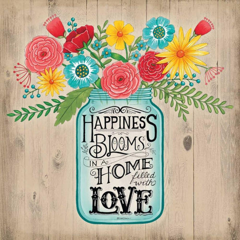 Home Filled with Love White Modern Wood Framed Art Print with Double Matting by Strain, Deb