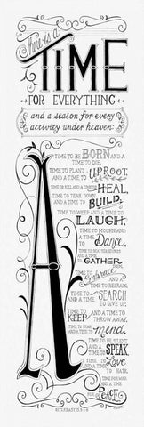 Time for Everything White Modern Wood Framed Art Print with Double Matting by Strain, Deb