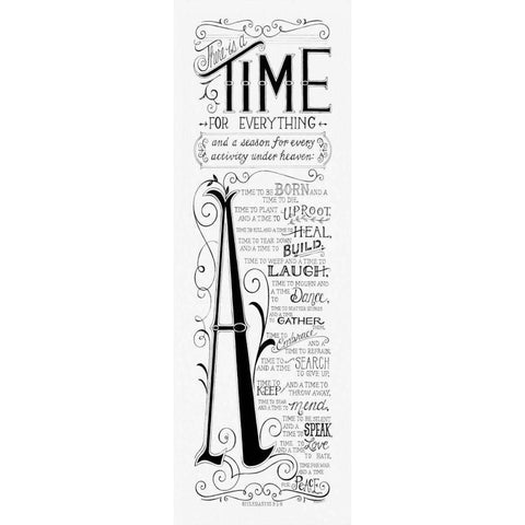 Time for Everything Black Modern Wood Framed Art Print by Strain, Deb