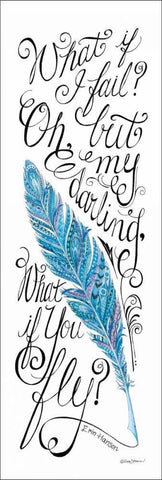 What if I Fail? Black Ornate Wood Framed Art Print with Double Matting by Strain, Deb