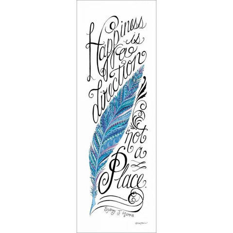 Happiness is a Direction Gold Ornate Wood Framed Art Print with Double Matting by Strain, Deb