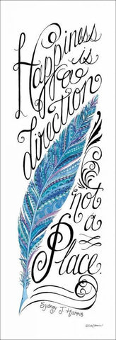 Happiness is a Direction White Modern Wood Framed Art Print with Double Matting by Strain, Deb