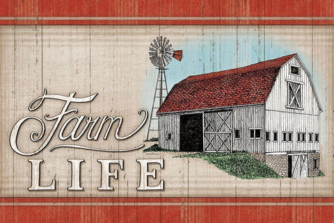 The Farm Life Black Ornate Wood Framed Art Print with Double Matting by Strain, Deb