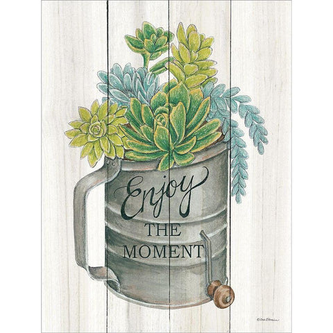 Enjoy the Moment Succulents Gold Ornate Wood Framed Art Print with Double Matting by Strain, Deb