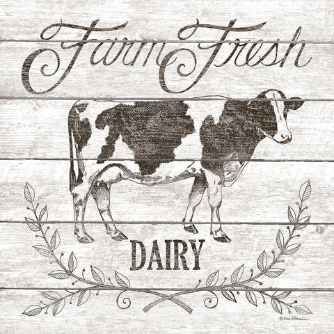 Farm Fresh Dairy White Modern Wood Framed Art Print by Strain, Deb