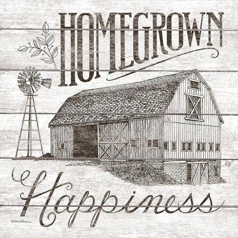 Homegrown Happiness White Modern Wood Framed Art Print by Strain, Deb