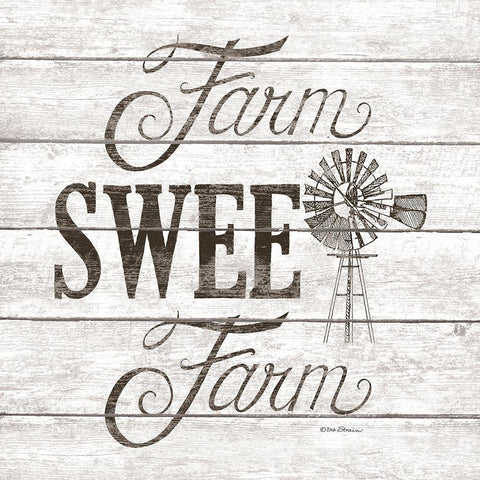 Farm Sweet Farm Black Modern Wood Framed Art Print by Strain, Deb