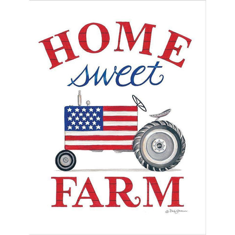 Home Sweet Farm White Modern Wood Framed Art Print by Strain, Deb