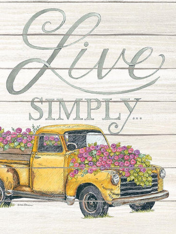 Live Simply White Modern Wood Framed Art Print with Double Matting by Strain, Deb