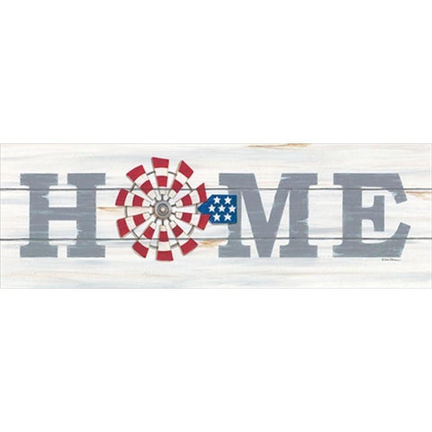 Patriotic Home White Modern Wood Framed Art Print by Strain, Deb