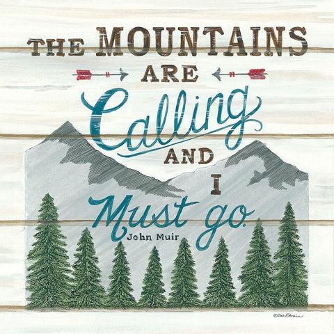 The Mountains are Calling Gold Ornate Wood Framed Art Print with Double Matting by Strain, Deb