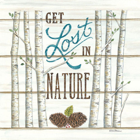 Get Lost in Nature White Modern Wood Framed Art Print by Strain, Deb