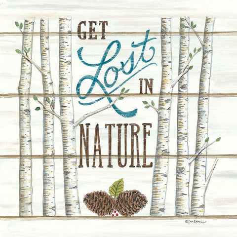 Get Lost in Nature White Modern Wood Framed Art Print with Double Matting by Strain, Deb