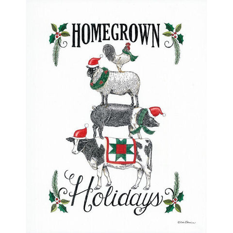 Homegrown Holidays      White Modern Wood Framed Art Print by Strain, Deb