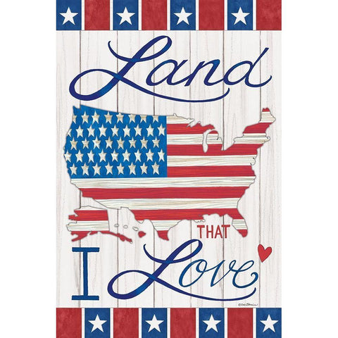 Land That I Love White Modern Wood Framed Art Print by Strain, Deb