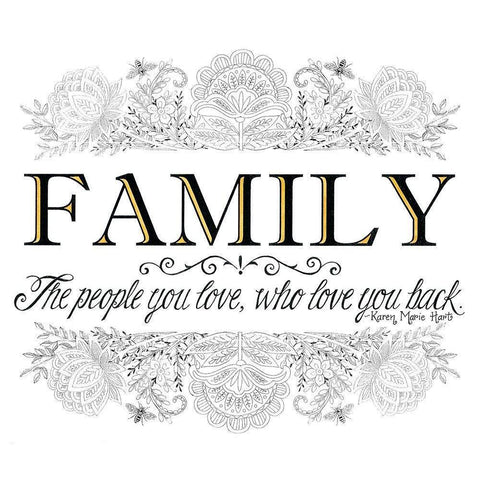 Family Gold Ornate Wood Framed Art Print with Double Matting by Strain, Deb