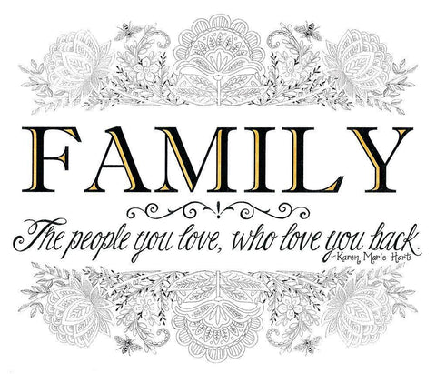 Family Black Ornate Wood Framed Art Print with Double Matting by Strain, Deb