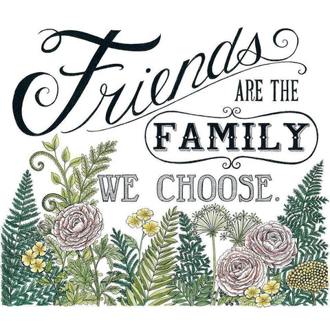 Friends are the Family Gold Ornate Wood Framed Art Print with Double Matting by Strain, Deb