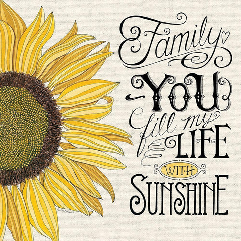 Fill My Life With Sunshine White Modern Wood Framed Art Print with Double Matting by Strain, Deb