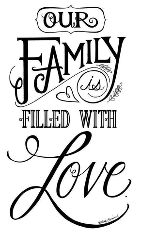 Our Family is Filled With Love White Modern Wood Framed Art Print with Double Matting by Strain, Deb