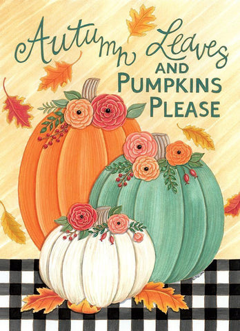 Autumn Leaves White Modern Wood Framed Art Print with Double Matting by Strain, Deb