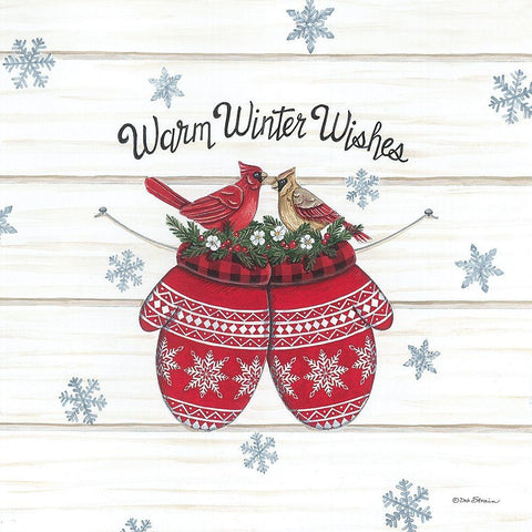 Warm Winer Wishes White Modern Wood Framed Art Print by Strain, Deb