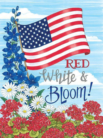 Red-White And Bloom! White Modern Wood Framed Art Print with Double Matting by Strain, Deb