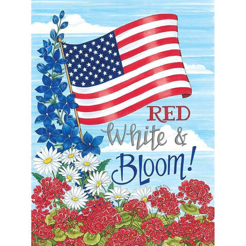 Red-White And Bloom! White Modern Wood Framed Art Print by Strain, Deb