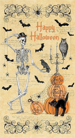 Happy Halloween Black Ornate Wood Framed Art Print with Double Matting by Strain, Deb