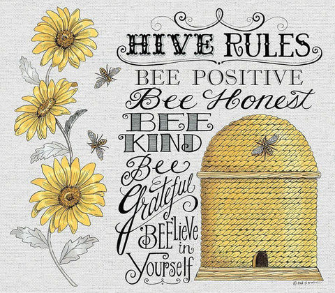 Hive Rules Black Ornate Wood Framed Art Print with Double Matting by Strain, Deb