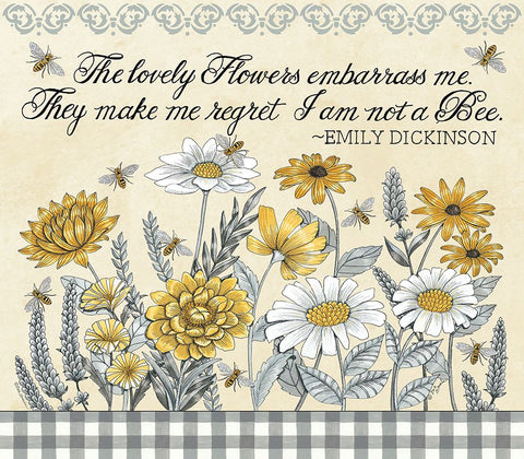 Make Me Regret I am Not a Bee Black Modern Wood Framed Art Print by Strain, Deb