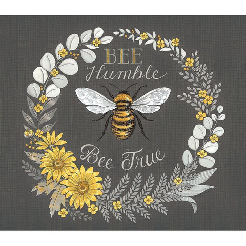 Bee Humble-Bee True White Modern Wood Framed Art Print by Strain, Deb