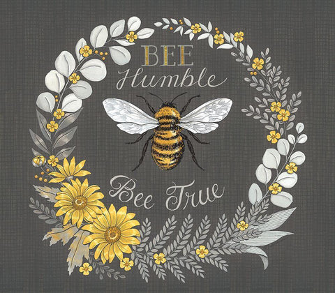 Bee Humble-Bee True Black Ornate Wood Framed Art Print with Double Matting by Strain, Deb