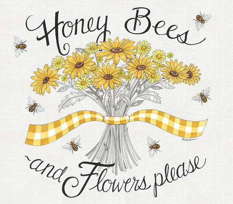 Flowers Please White Modern Wood Framed Art Print with Double Matting by Strain, Deb