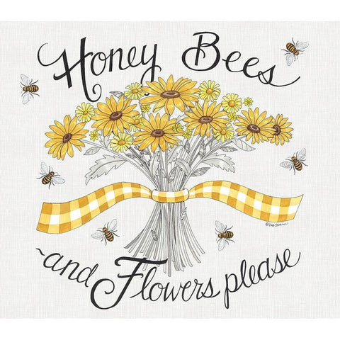 Flowers Please Black Modern Wood Framed Art Print by Strain, Deb